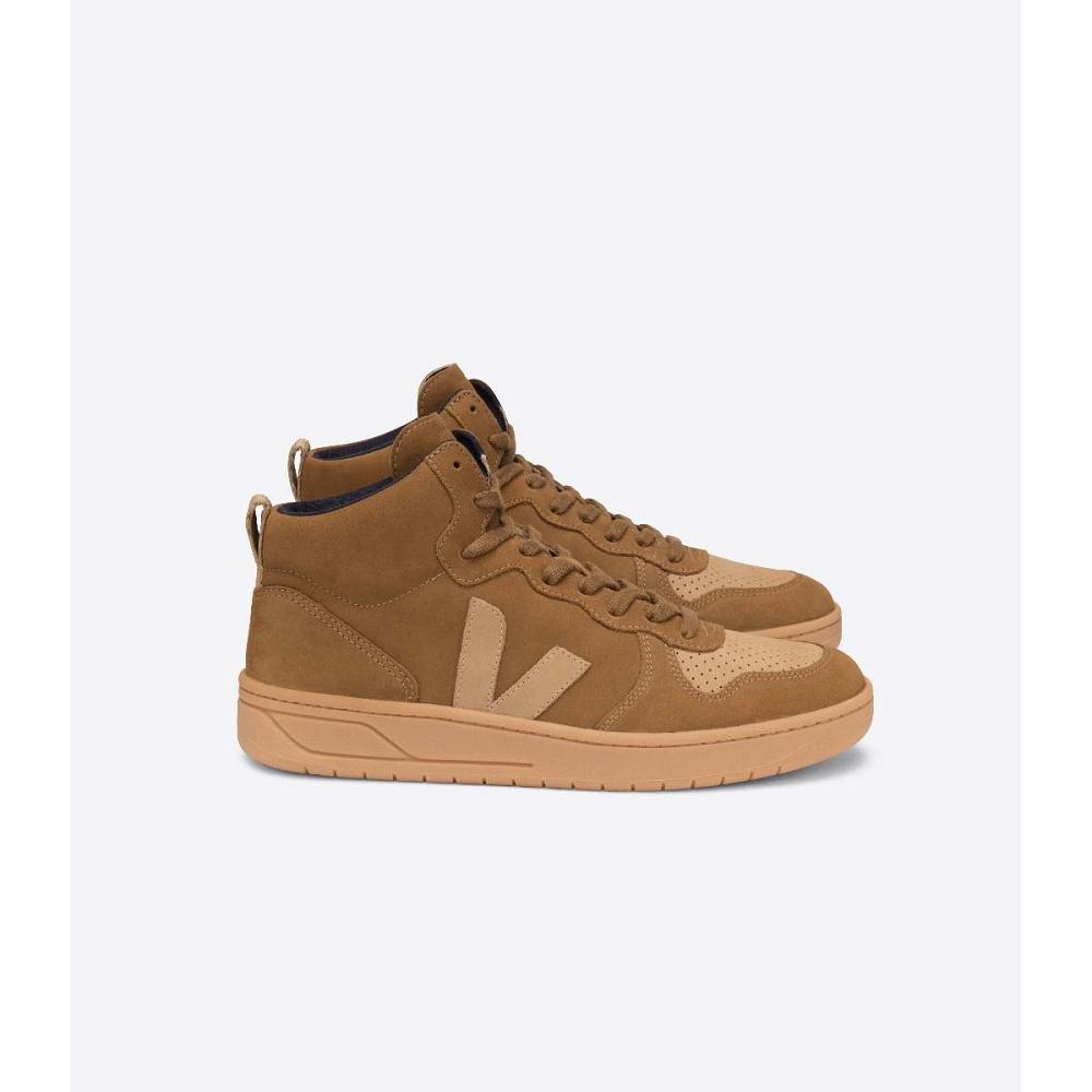 Brown Women\'s Veja V-15 NUBUCK High Tops | AU 367PJJ